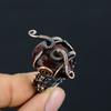 Natural Red Labradorite Gemstone Handmade Copper Wire Wrap Ring Size 9 K6f96