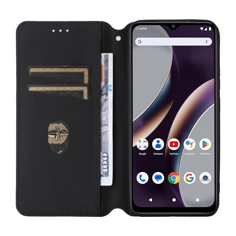 Кожаный чехол BLU C9: Многофункциональный защитный чехол с держателем для карт, подставкой и магнитной застежкой.
