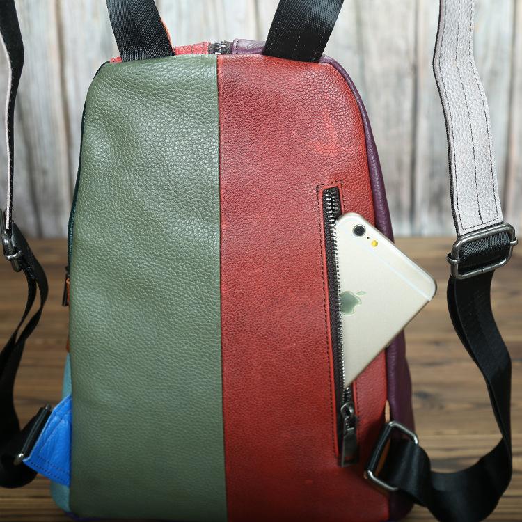 Casual Cowhide Women'S Backpack Retro Craftsmanship Hand-Polished Fashion Trend Leather Backpack Nb004