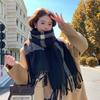 2025 Korean Imitation Cashmere Scarf Women's Autumn and Winter High-end Warm Shawl Cute Versatile Plaid Scarf