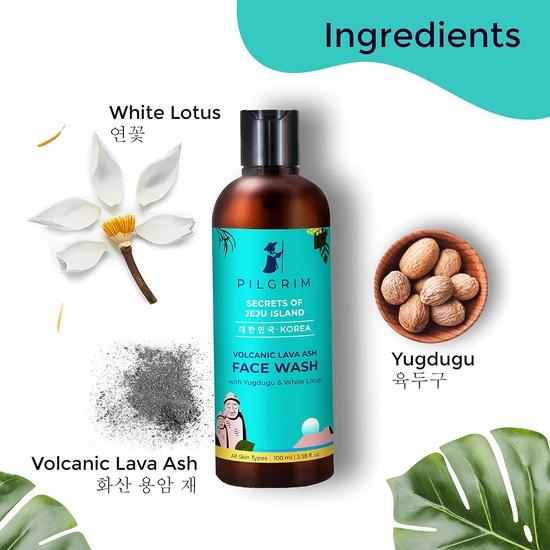 Мягкое очищающее средство для лица Pilgrim Volcanic Lava Ash, упаковка из 2 шт. (100мл х 100мл) для глубокого очищения пор, контроля жирности, защиты от загрязнений, сухости
