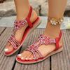 Fashion Women Sandals Summer with Elastic Ankle Strap Casual Bohemian Shoes Ladies 2025 New Comfort Beach Sandals Women Zapatos De Mujer
