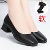 Women High Heel Shoes Ladies Pumps Fashion Soft Leather Professional Work Shoes Women Round Toe Thick Heel Shoes