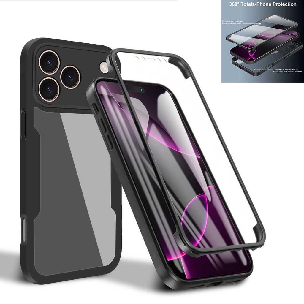 Для iPhone 17 16 15 14 Pro Max Прозрачный Противоударный Противопадение 360 Полностью Обернутый Чехол для Телефона для iPhone 16 15 14 Plus 16E 17E Air