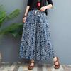 Женская летняя верхняя одежда, тонкие свободные льняные брюки большого размера с цветочным принтом, повседневные широкие брюки с восемью точками