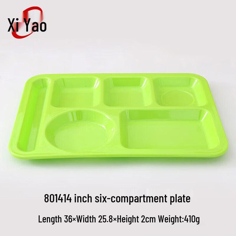Melamine 6-Compartment Food Tray