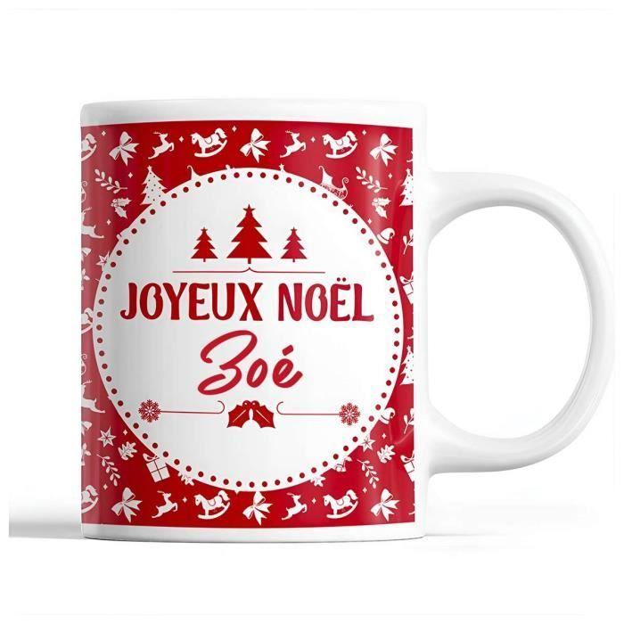 Mug - Zoé - Christmas - Ceramic - Red - 325 Ml - Dishwasher and Microwave Safe
