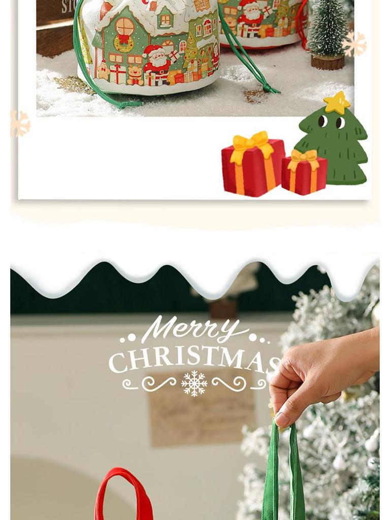 Креативный рождественский подарок 2025 года Коробка-яблоко и конфетный мешочек на шнурке, сумочка