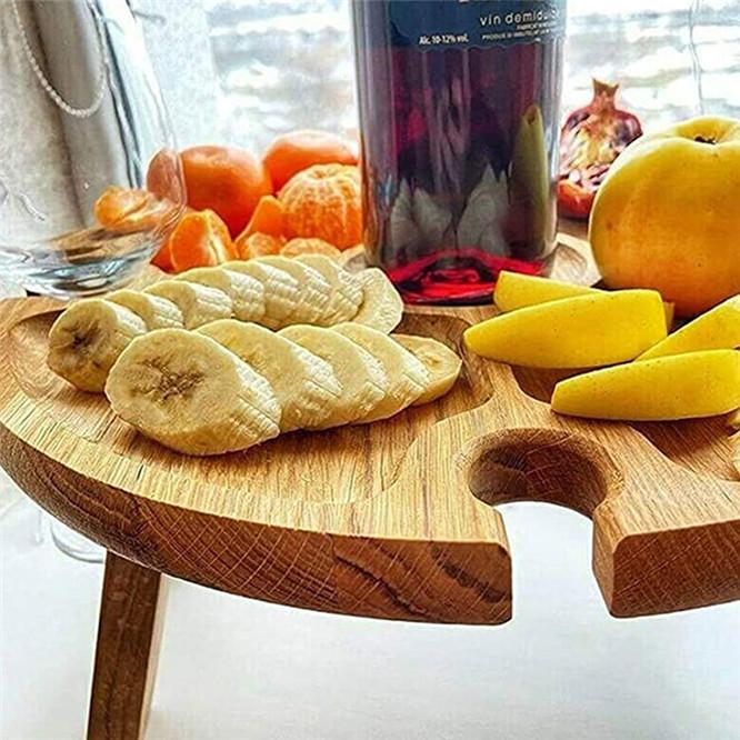 Деревянный уличный складной держатель для стола для пикника, круглый складной стол, стойка для вина, складной стол для сада