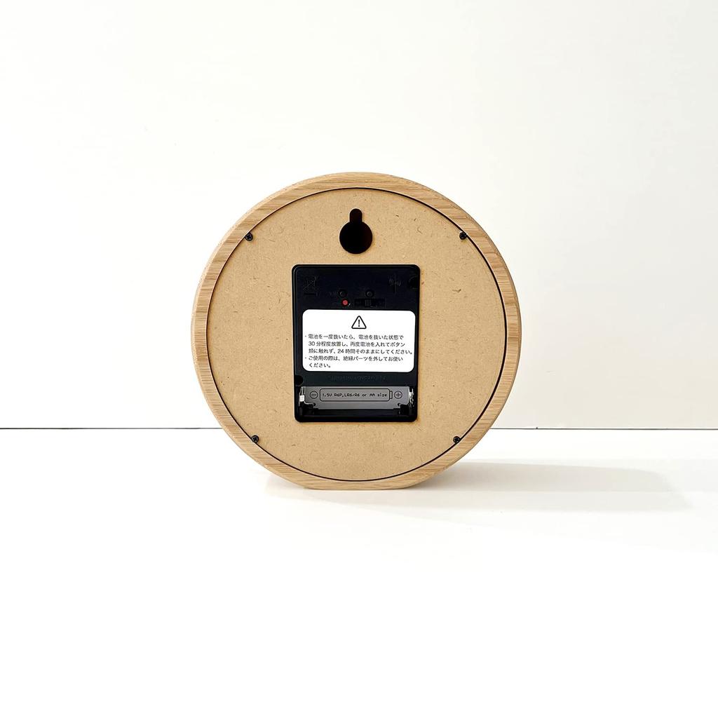 KATOMOKU Dual Use Clock 7 Natural Wall or Table Clock Radio Controlled Clock Continuous Second Hand Diameter 15cm km-132NARC