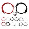 1 Pair Couple Bracelet Magnetic Romantic Love Unisex Heart Shape Adjustable Length Men Bracelet