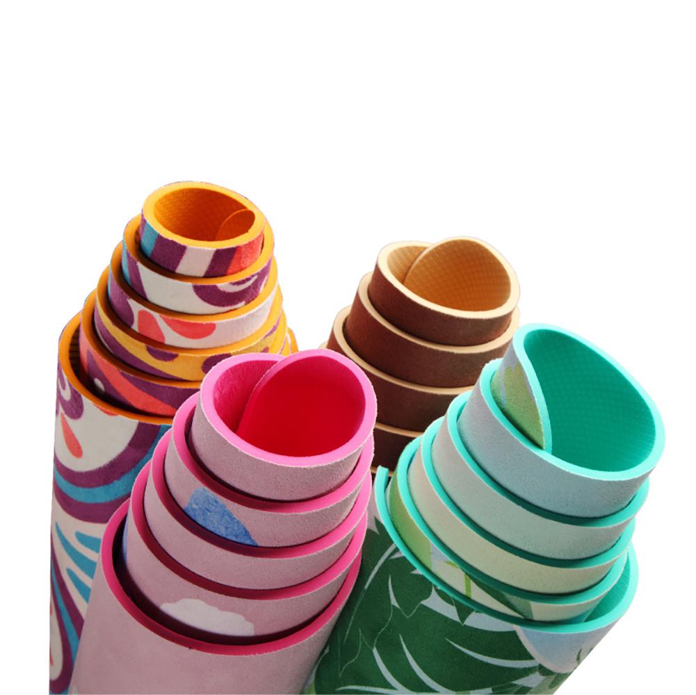 Женский коврик для йоги TPE, модный, принтованный, замшевый, противоскользящий, для занятий фитнесом и пилатесом, унисекс, коврик для йоги 183 см*61 см