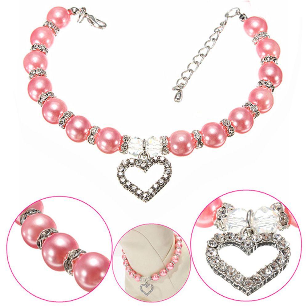 -studded Pearl Necklace Pet Accessories Princess Style Pet Collar Necklaces Pendants Collar