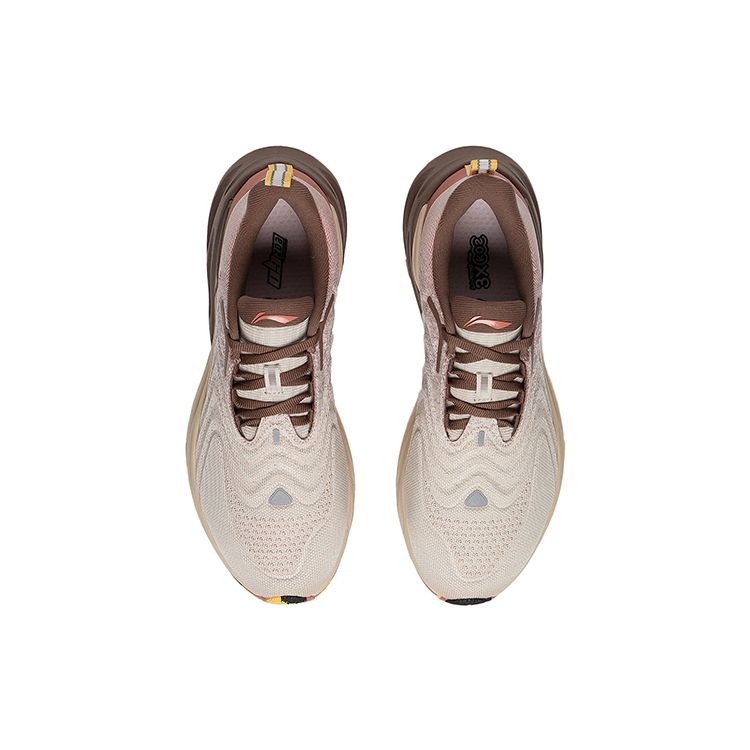 Li Ning Eazgo Reflective Comfortable Shock Absorbing Low Top Running Shoes Men Running Shoes Gray Brown ARES035-3