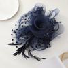 Женский обруч для волос, заколка для волос, цветы, перья, ретро-сетка, повязка на голову из искусственного жемчуга, головной убор для выпускного вечера, головной убор с зажимом