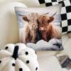 Наволочка для подушки с шотландской коровой Модная квадратная наволочка Спальня Диван Комната Ins Декор Отдых