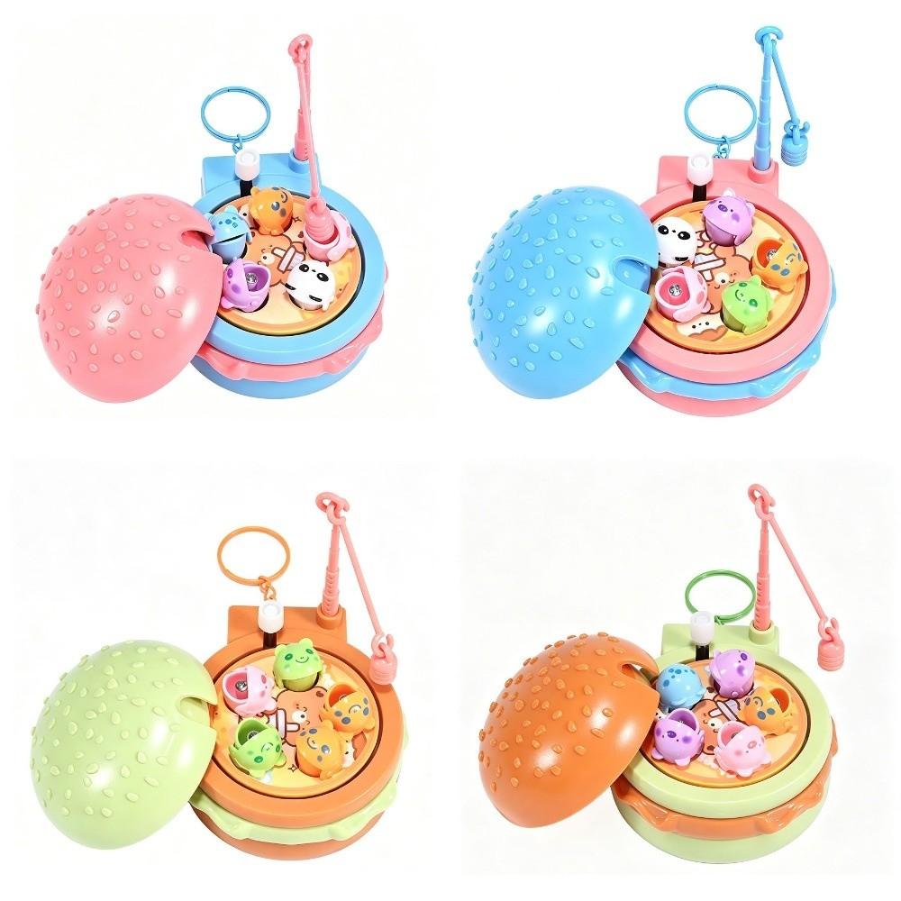 Cartoon Magnetic Fishing Toy Entertainment Bag Hanging Charms Rotating Fishing Machine Pendant  Key