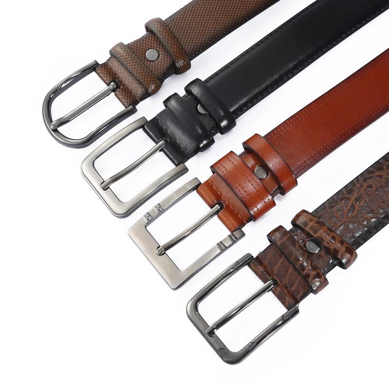 Мужской повседневный ремень из ПУ кожи с пряжкой-штифтом из сплава для джинсов
