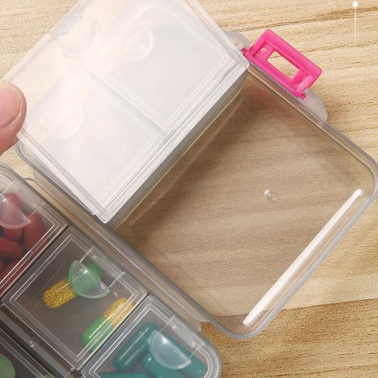 Коробка для таблеток многоразовая, устойчивая к трещинам, разделенная на влагостойкие классифицированные таблетки, прозрачная двухслойная с крышкой, аптечка для путешествий