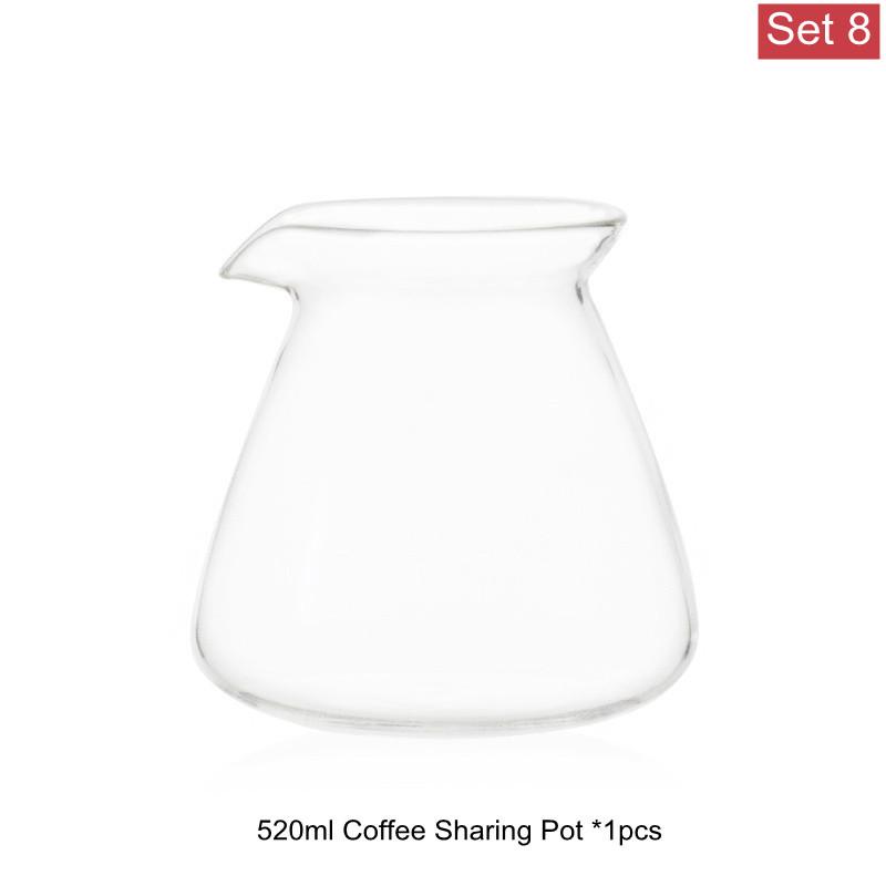 New 520ml 200ml 275ml Heat-resistant Glass Coffee Sharing Pot Coffee Server Hand Made Coffee Maker Teapot Coffee Utensils