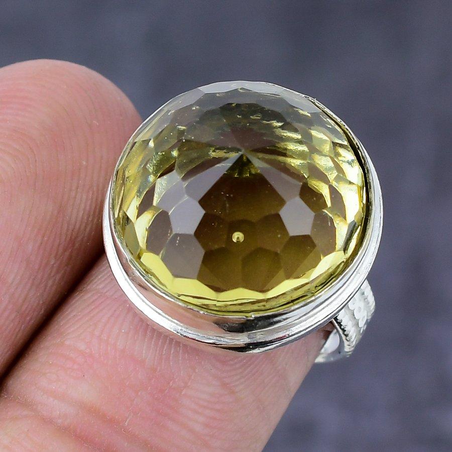 Citrine Gemstone 925 Sterling Silver Gift Jewelry Ring Size 7