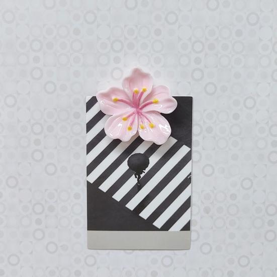 20Pcs Pink Cherry Blossom Refrigerator Magnet Photo Notes Holder Home Office Kitchen Whiteboard Locker Fridge Peach Flower Magnetic Decoration