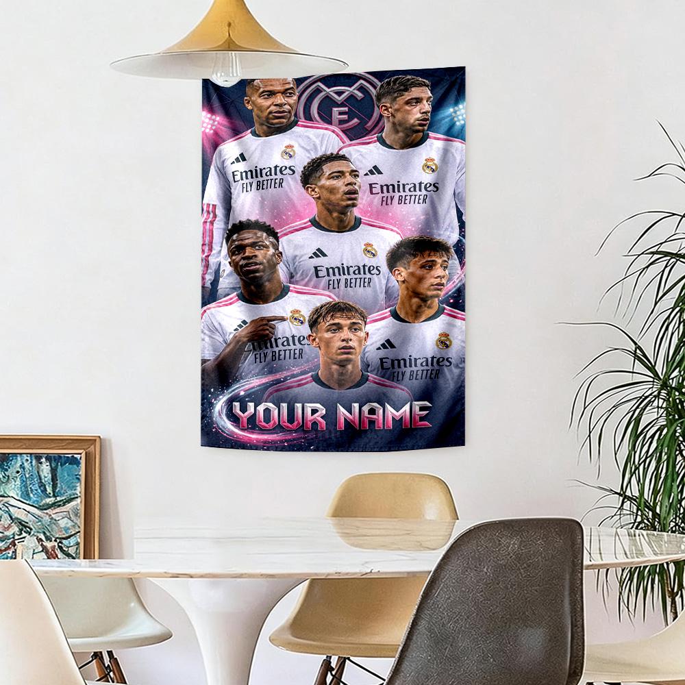Mbappe Custom Your Name Wall Decor Tapestry Art For Pet Memorial Birthdaywedding Party Backdrop Family Gift
