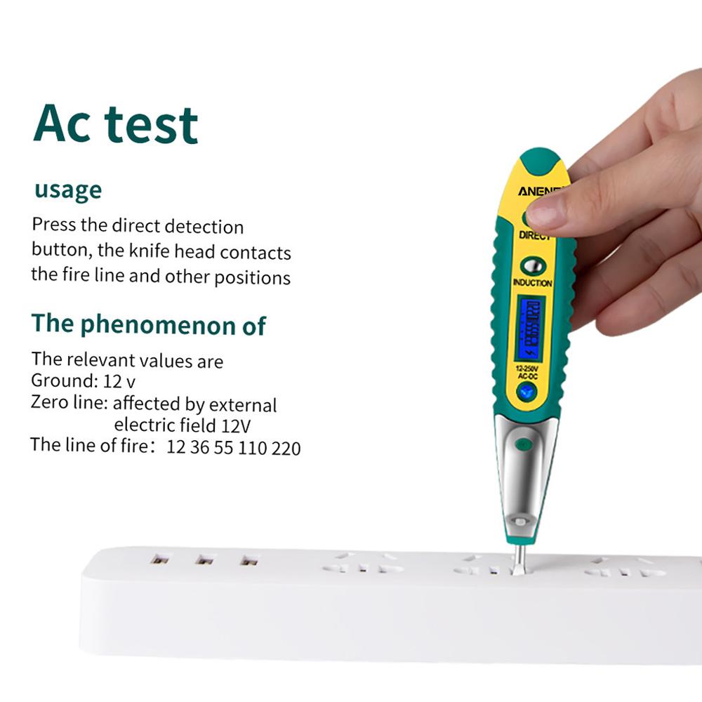 Aneng Testing Pen VD700 AC/DC 12-250V LCD Digital Display Voltage Test Pen Voltage Tester Electric