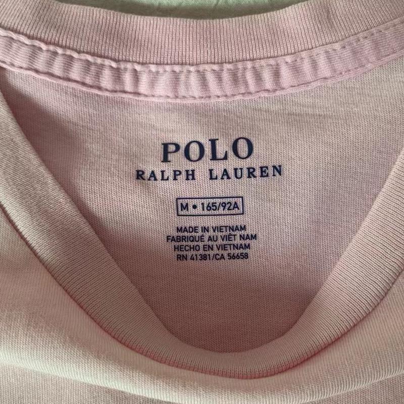 Polo Ralph Lauren Футболка с принтом букв, круглым вырезом, коротким рукавом, мужская, розовая, 211800249-001
