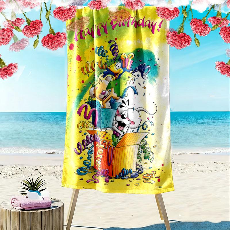 Diddl Print Beach Towel, Large Soft Quick Dry Towel for Beach Camping Swimming