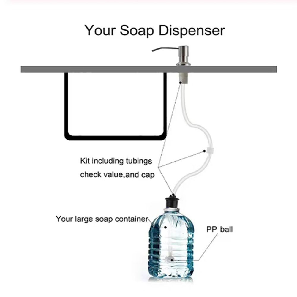 Kitchen Hose Under Counter Extension Tube Soap Dispenser Check Valve