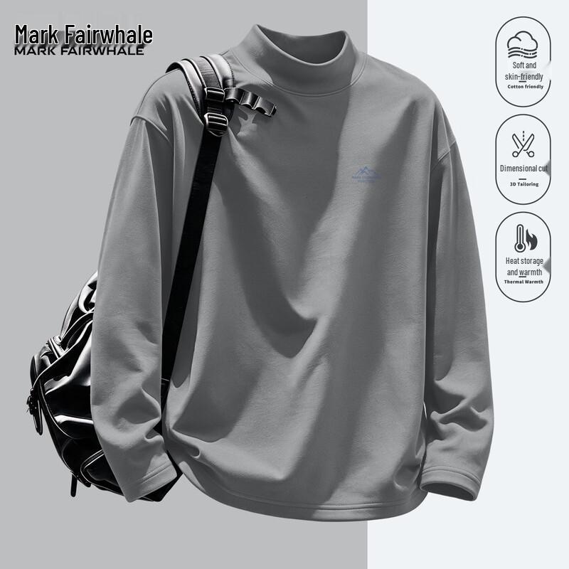 Mark Fairwhale Men's Long-Sleeve Mock Neck Casual T-Shirt