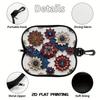 2D-Bohemian Floral Pattern Zipper Sunglasses Case, Vintage Mandala Print Eyeglasses Protective Box, Lightweight Portable Eyewear Container for Travel