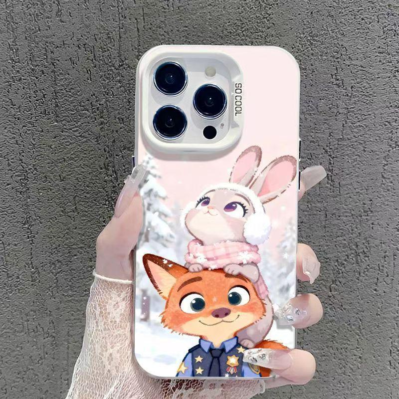 Чехол для iPhone 17 Pro Max Серебристый - Зверополис - Джуди и Ник Мультяшная Защитная Крышка 16/15