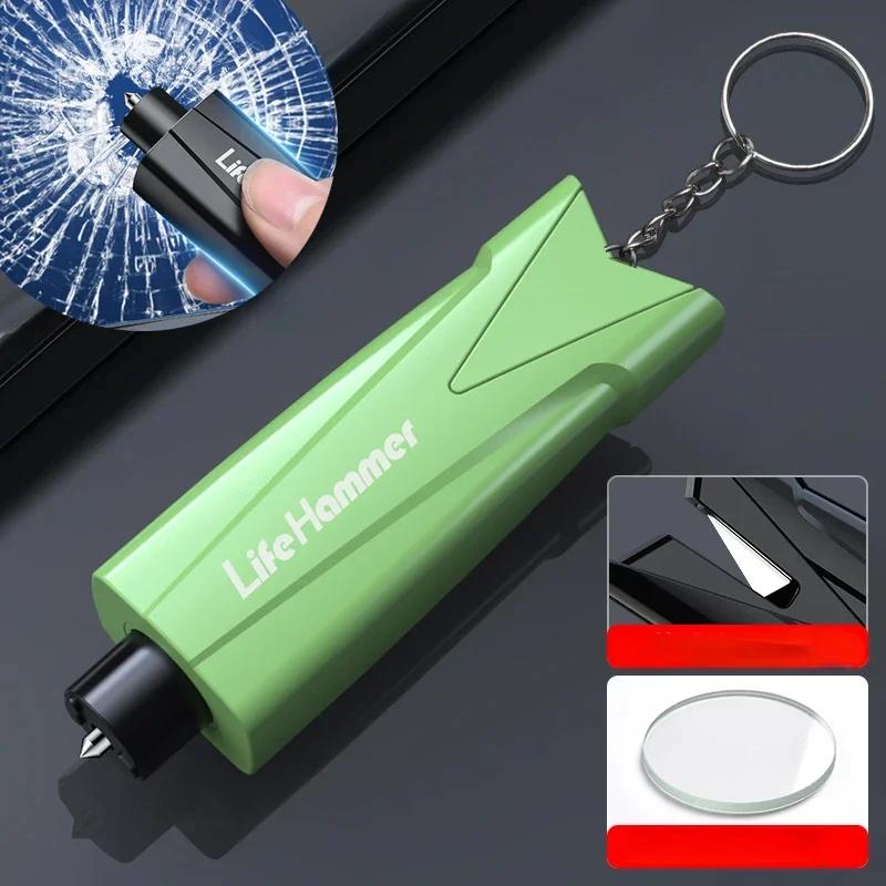Seatbelt Cutter Window Breaker Keychain 3-in-1 Car Glass Breaker Emergency Escape Safety Hammer Automotive Life Safety Tools Kit