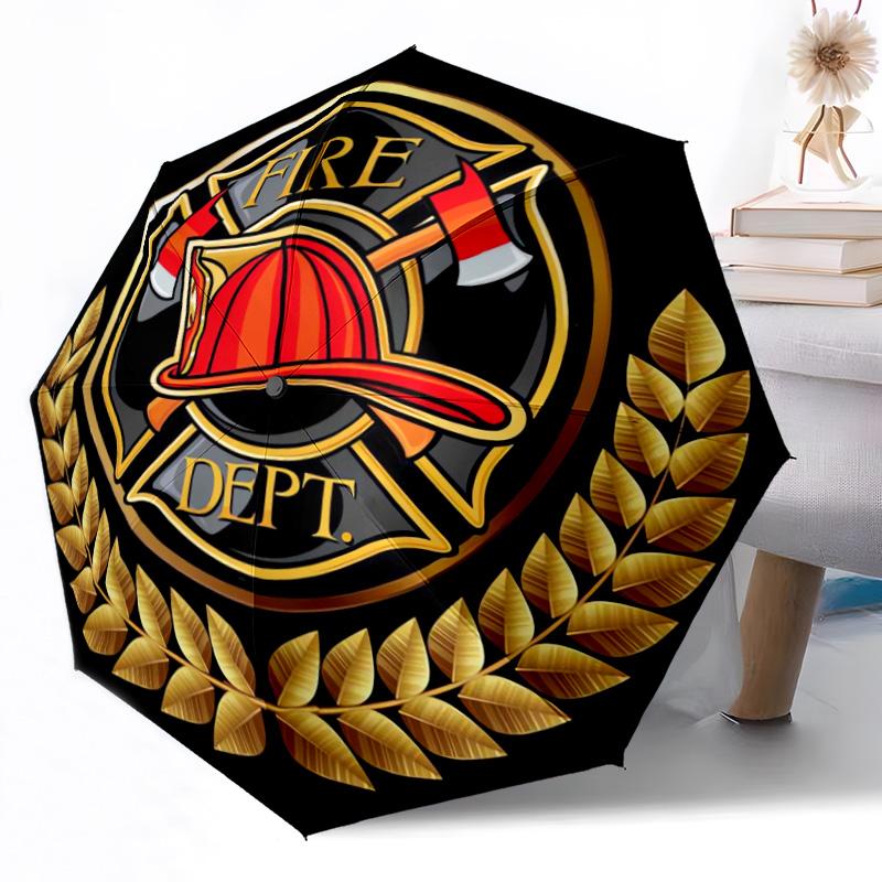 Firefighter Courage and Honor Outdoor Automatic Umbrella Retractable Design with 8-Rib Durability Lightweight Perfect Gift for Friends Family