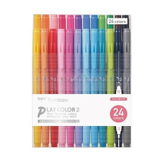 Tombow Карандаш Водный Маркер 24 Цвета (Толстый Тонкий Двойной Тип) Цвет Playcolor 2 GCB-012