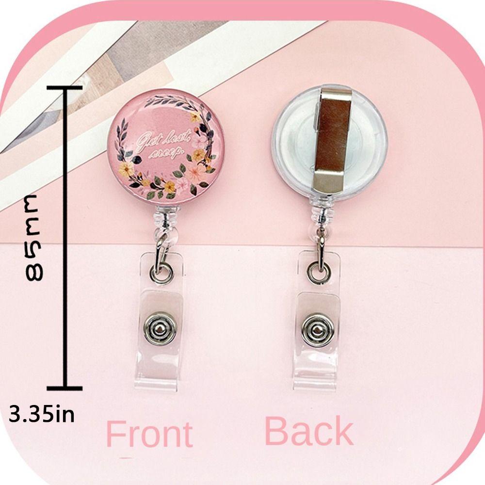 Wreath Badge Clip Stretchable Name Card Holder Portable Nurse Badge Holder  Office Supplies