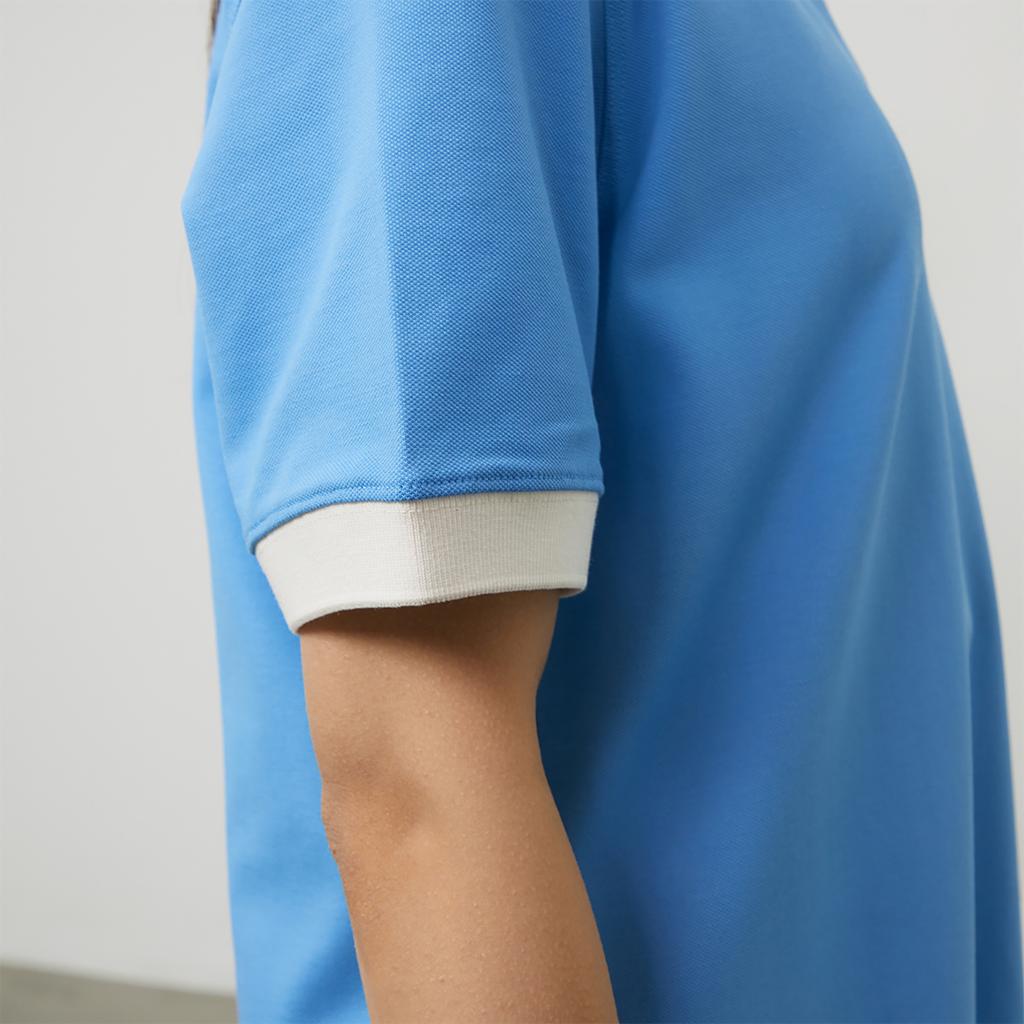 New MLB Base Logo Short Sleeved Dresses Women's Blue 3FOPB0343-07BLL