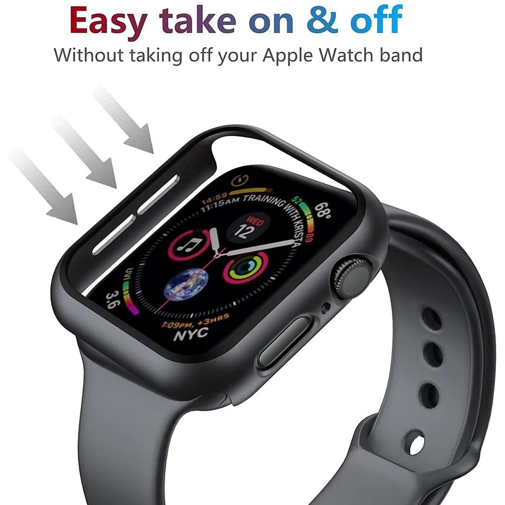 Tempered Glass+Cover For Apple Watch 11 10 9 8 7 46mm 42mm PC Bumper Screen Protector Case iWatch Series 7 6 5 4 SE3 44 40 45mm