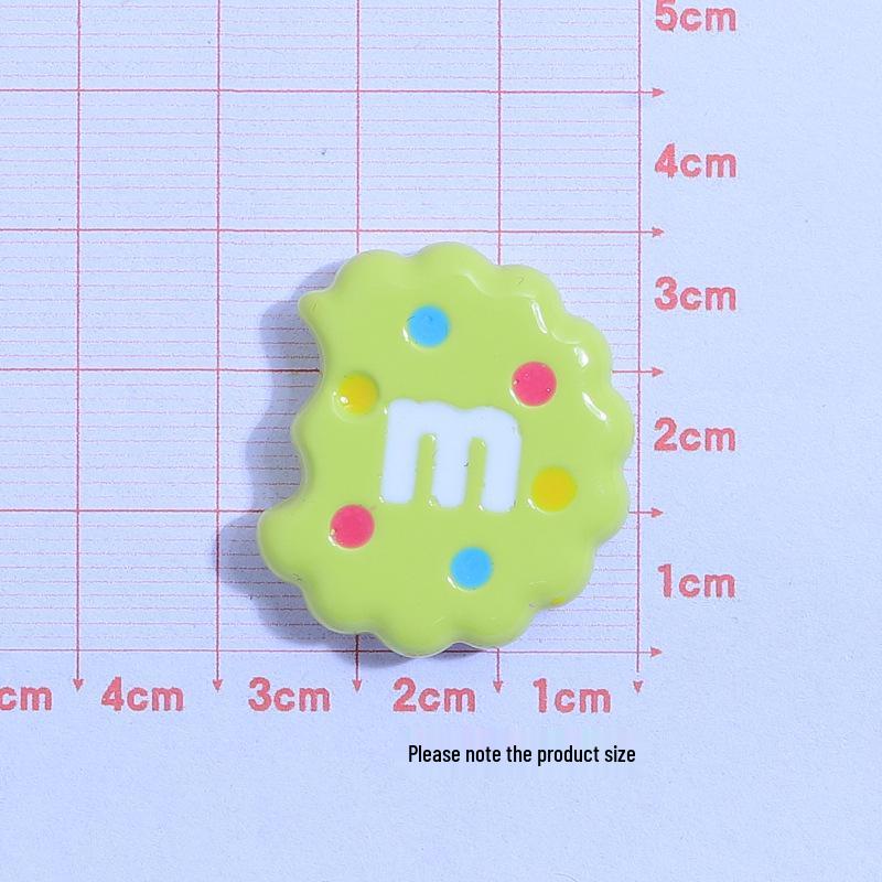 Handmade Colorful M Cookie Toy Ornaments: Creative DIY Kit with Cream Glue & Resin Accessories