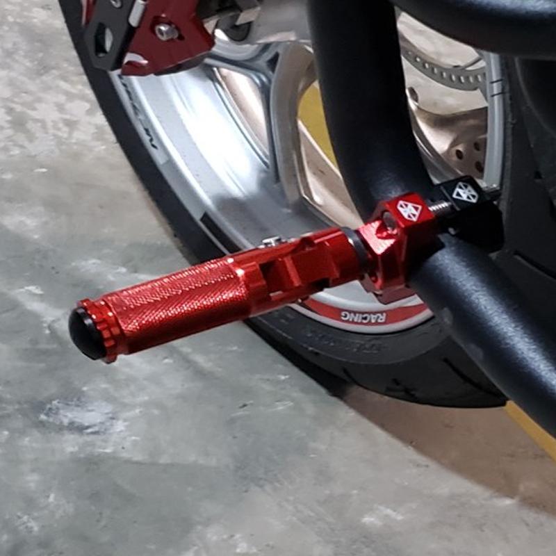 Universal Motorcycle Folding Footrests Footpegs Foot Rests Pegs Pedals Set Motorbike Accessories For BMW Honda Yamaha Kawasaki