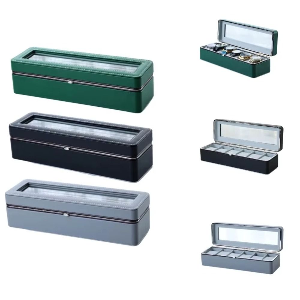 Футляр для хранения часов из искусственной кожи, 6 поясов, органайзер для часов, стильная витрина для часов, браслеты