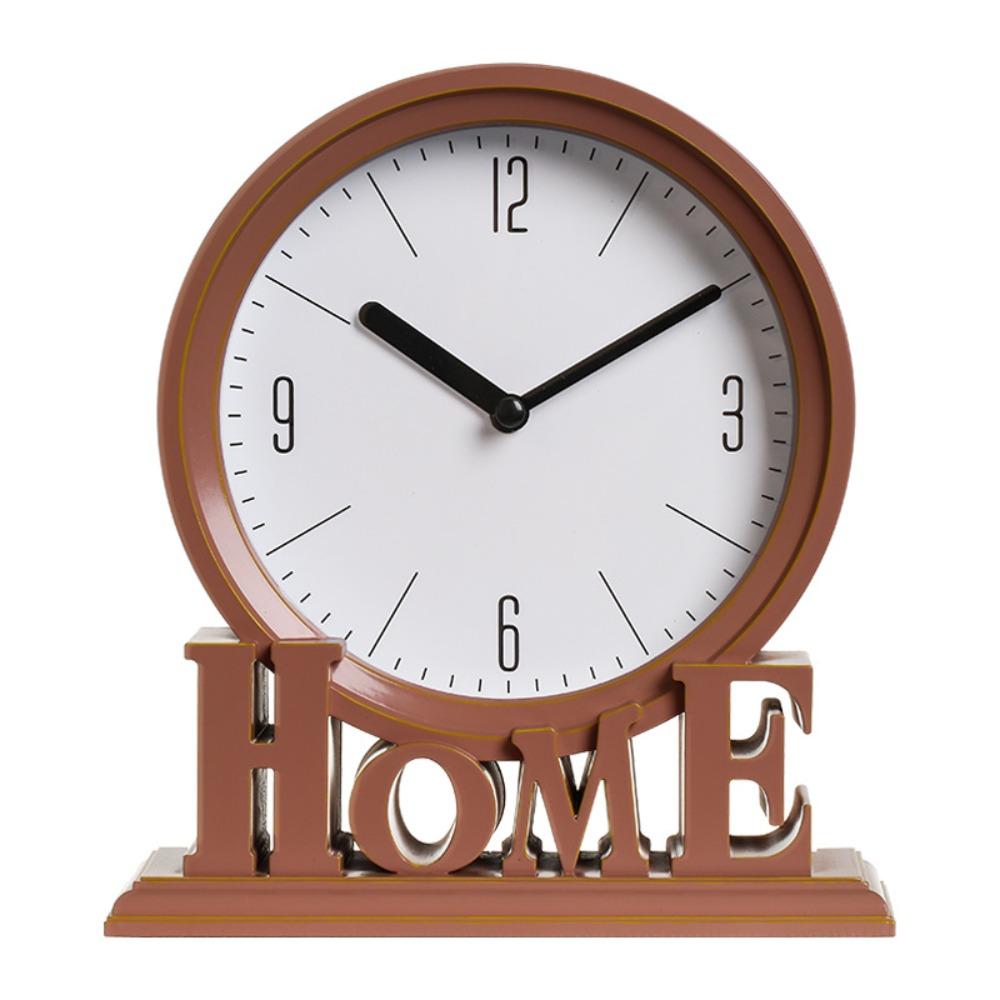Fashion Vintage Style Desk Clock Nordic Round Pointers Clock Non Ticking Clock School