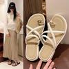 French Flat-bottomed Set of Toe Cool Slippers Women's Shoes Summer Wear New Summer Soft-soled Popular Half-drag Sandals