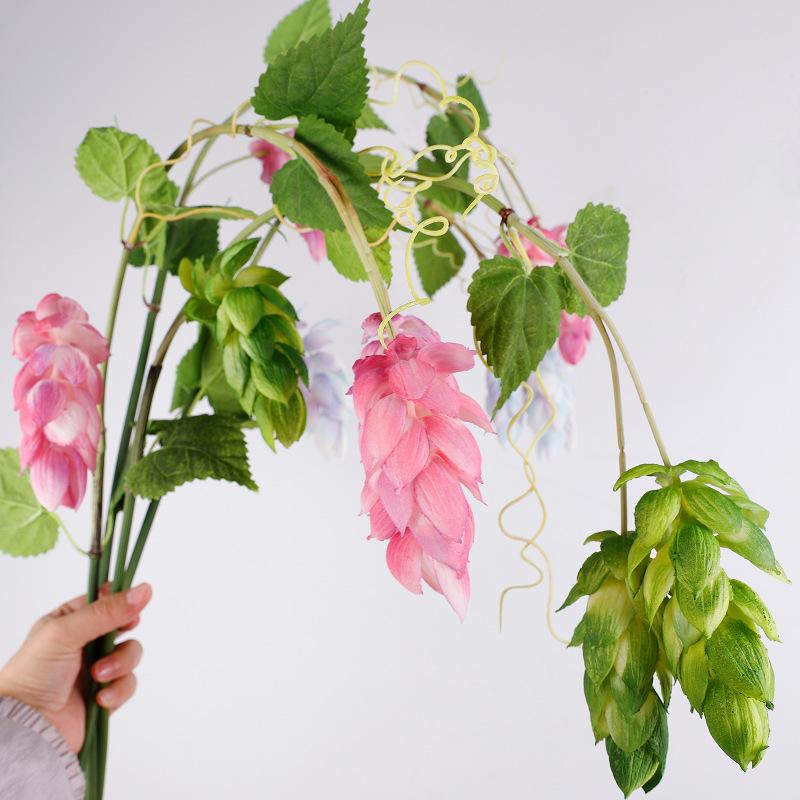 Simulation feel soft glue hops, long branch 2 fork reptile hops, fake flower decoration