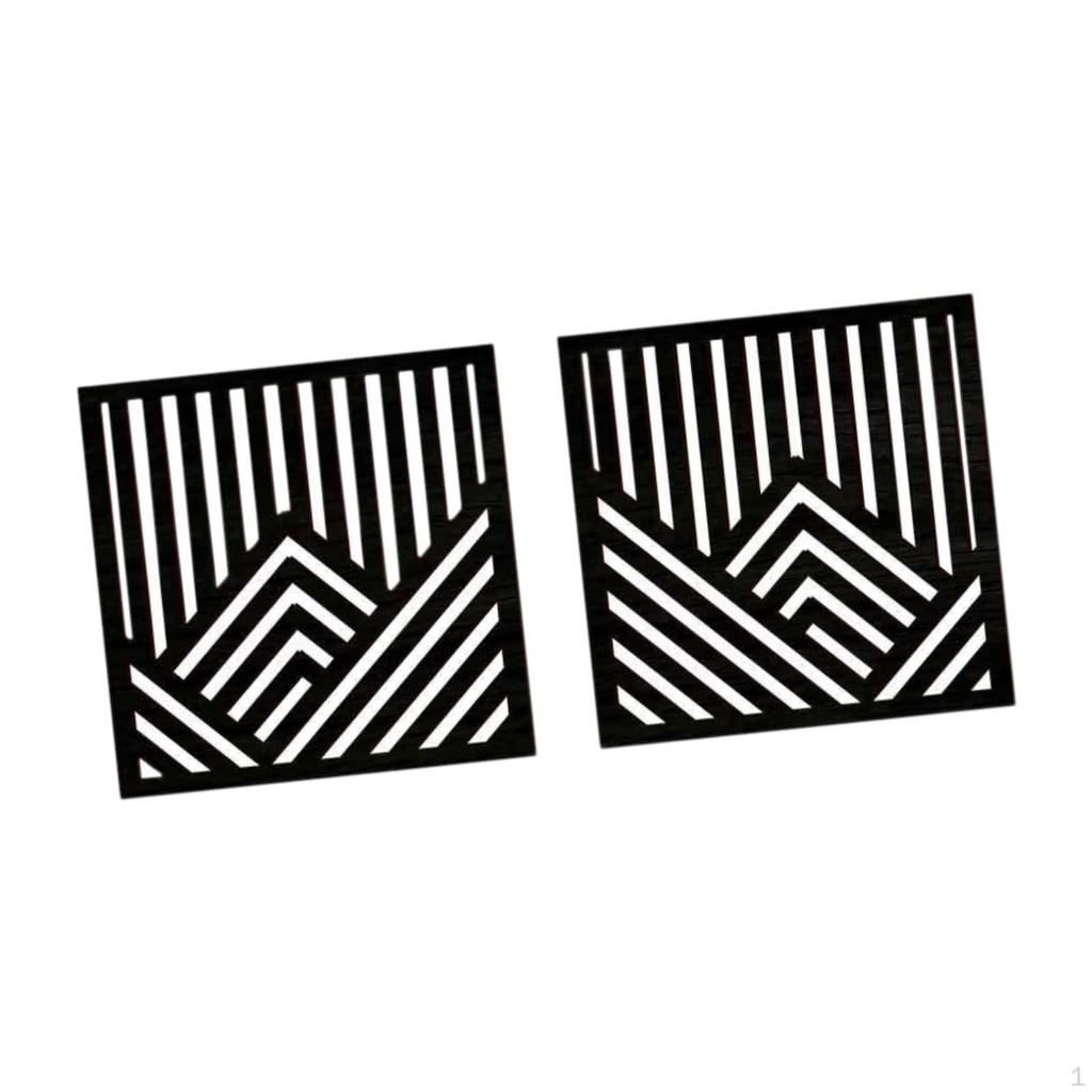 2 шт. Геометрические деревянные настенные художественные панели, минималистичные, 11,81''x11,81'' подвесные скульптуры для