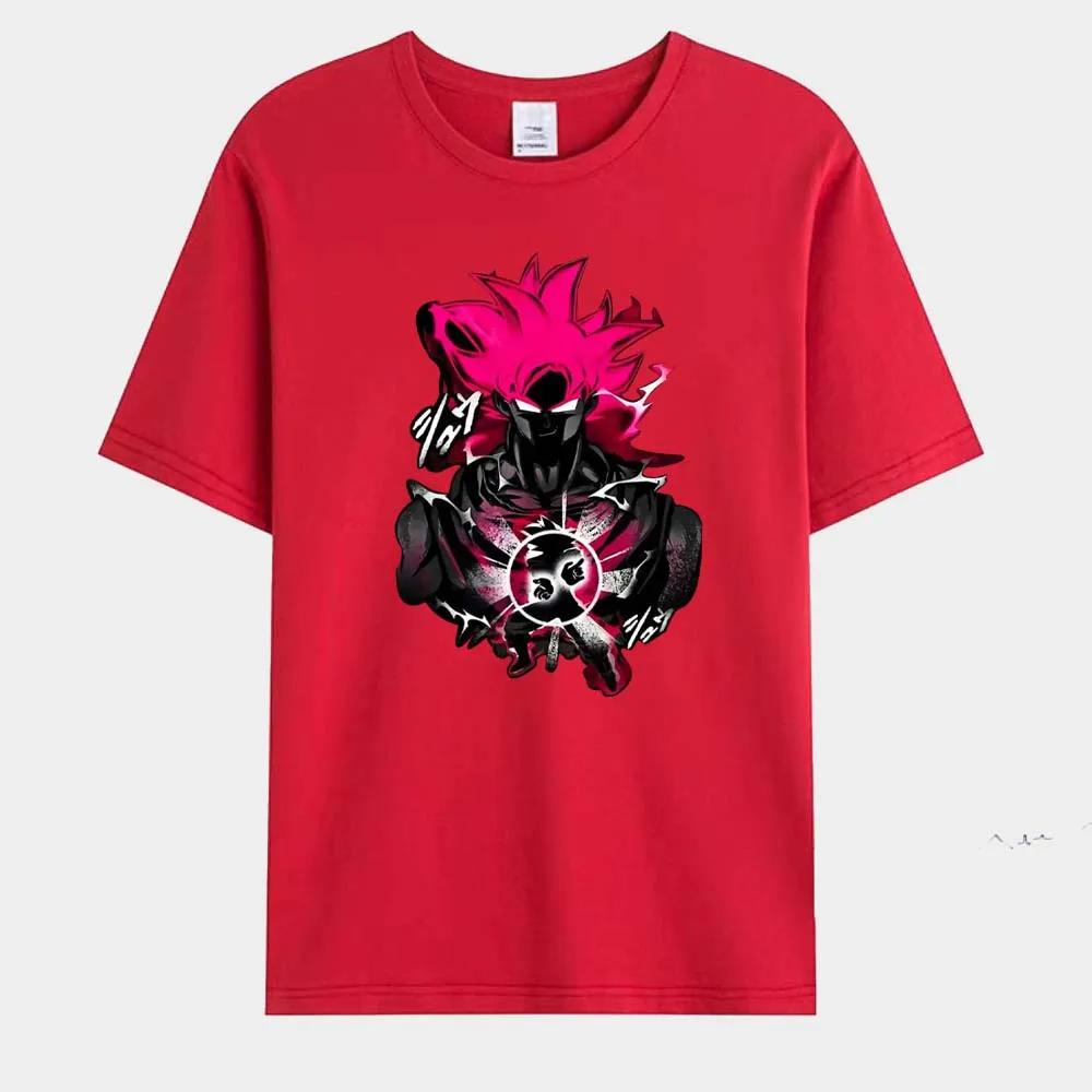 Anime SuperSaiyan Printed Men's T-Shirt Goku Short Sleeves O-neck Tees High Quality Breathable Casual Streetwear Women's Tops