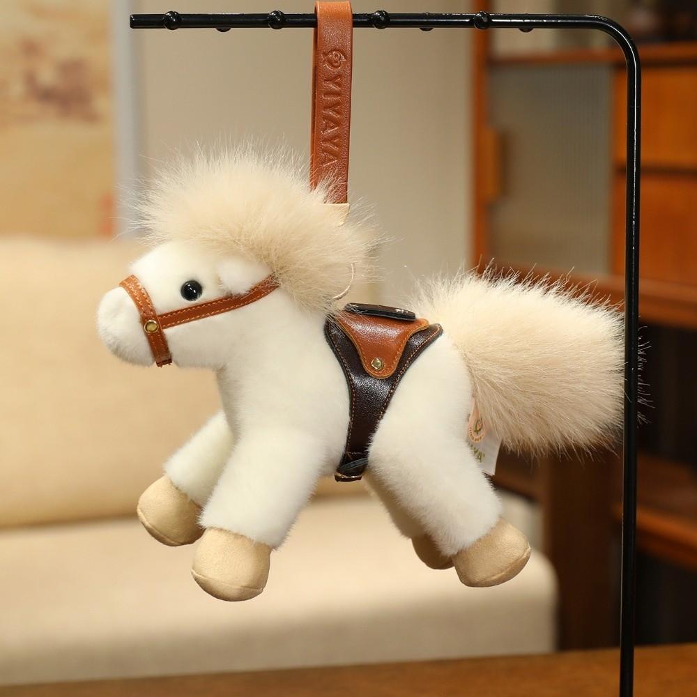 Cartoon Horse Stuffed Toy Keychain Stuffed Simulation Horse Toy Keychain Christmas Gift