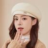 High-end wool beret children show white temperament autumn and winter new versatile foreign bud hat painter hat